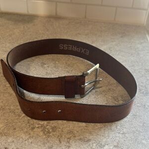 Express Brown Leather Belt for Men